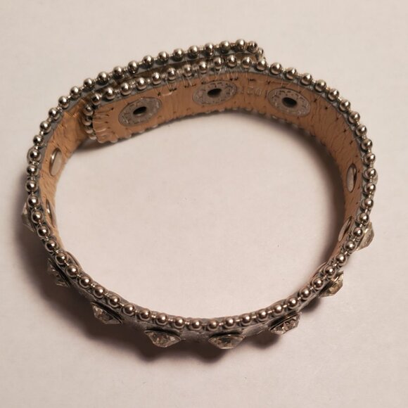 Vintage Adjustable Silver & Rhinestone Bracelet - Picture 4 of 4